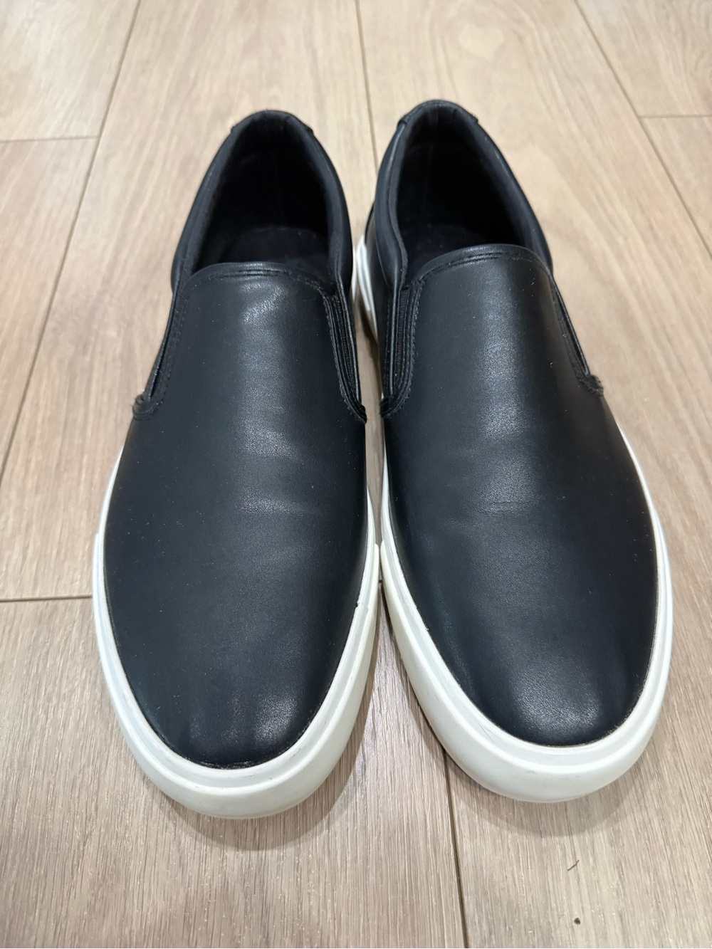 Men’s Express Black Slip-On Sneakers with White Sole